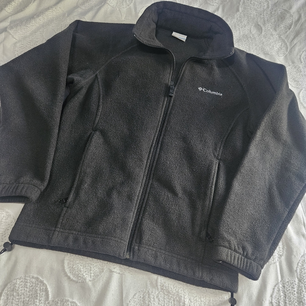 Columbia Women's Small Charcoal Grey Fleece Jacket EUC